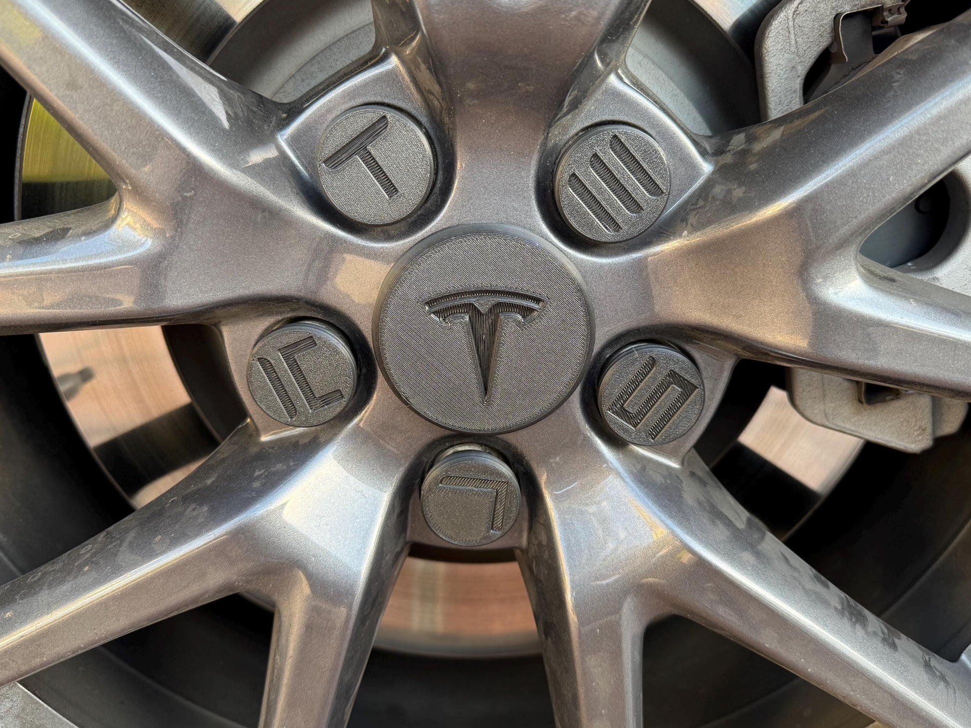 Aero Lug Nut Covers with Embossed TESLA (Pre-Paint) - Center Cap Sold Separately or as a Bundle with this item