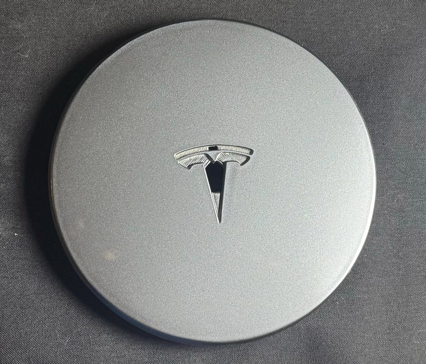 Gemini Mid-Wheel Cover in Quicksilver (Mid stage before raised T is added)